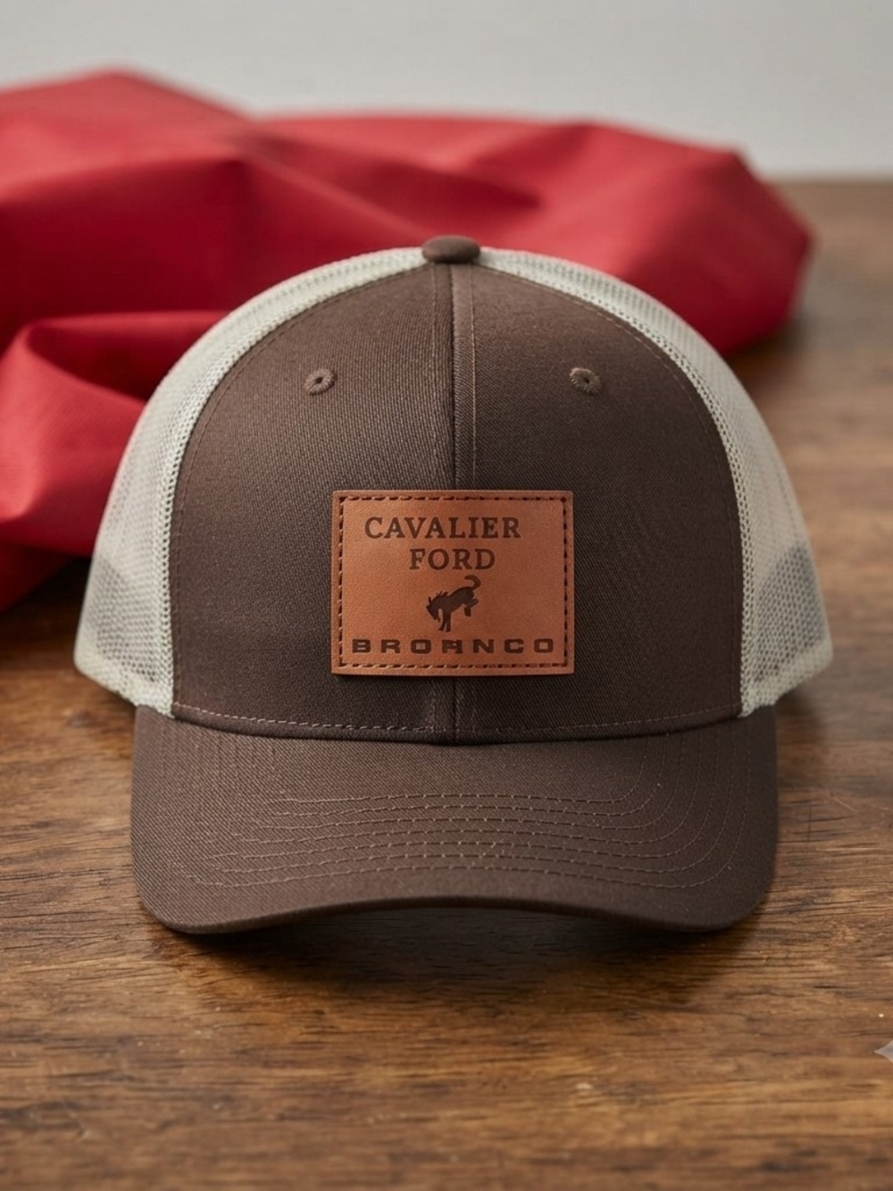 Cavalier Ford Bronco Trucker Hat Brown Mesh Snapback Outdoor Cap